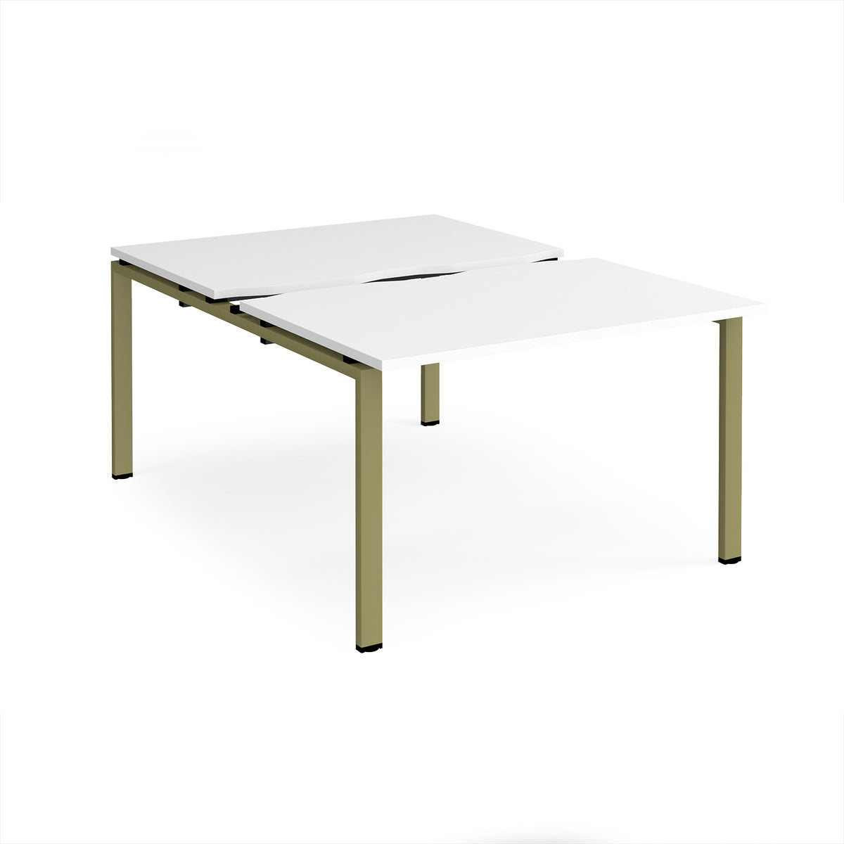 Adapt sliding top back to back desks 1200mm x 1600mm - green frame, White Top - view 1