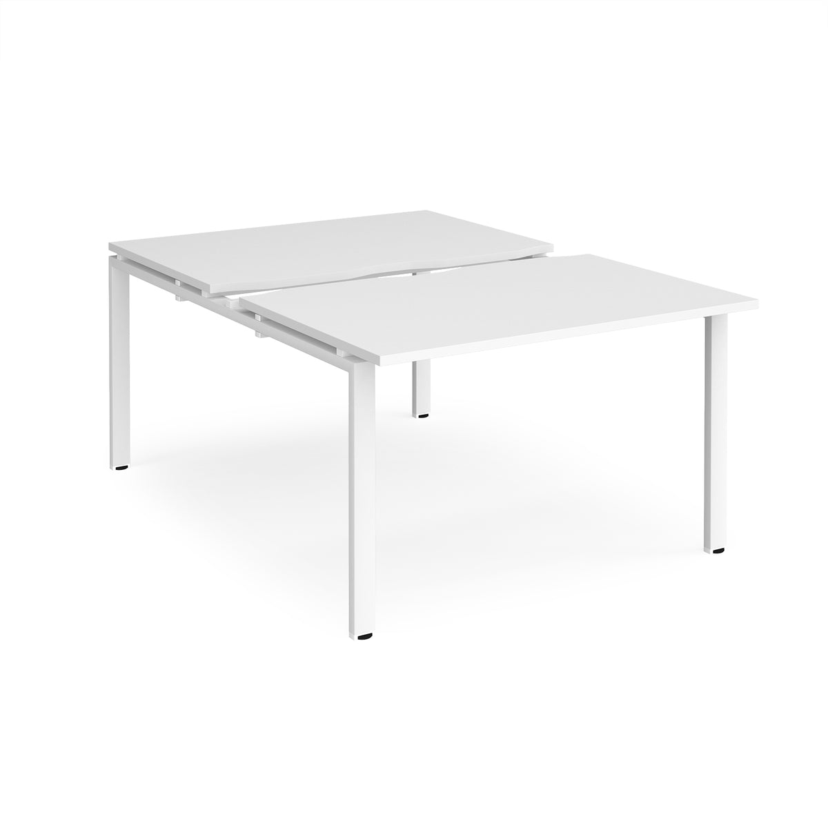 Adapt sliding top back to back desks 1200mm x 1600mm - white frame, White Top - view 1