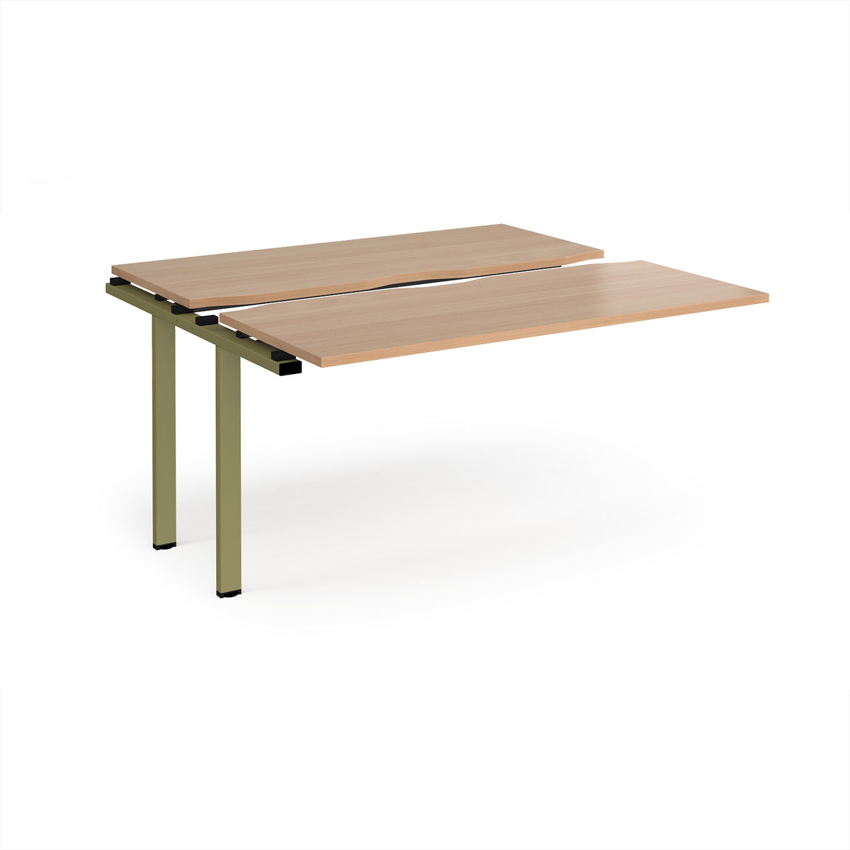 Adapt sliding top add on unit single 1400mm x 1200mm - green frame, Beech top - view 1