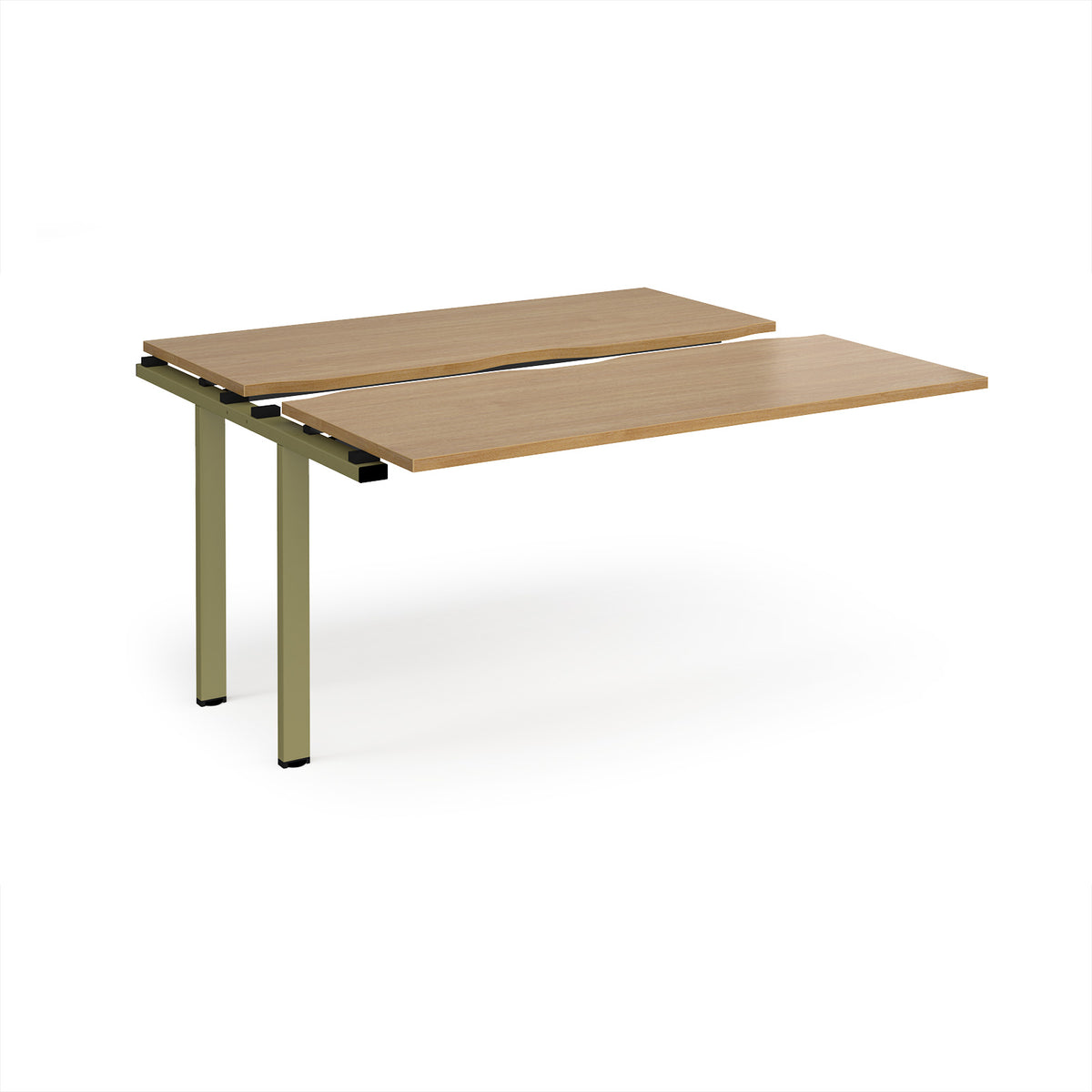 Adapt sliding top add on unit single 1400mm x 1200mm - green frame, Oak Top - view 1