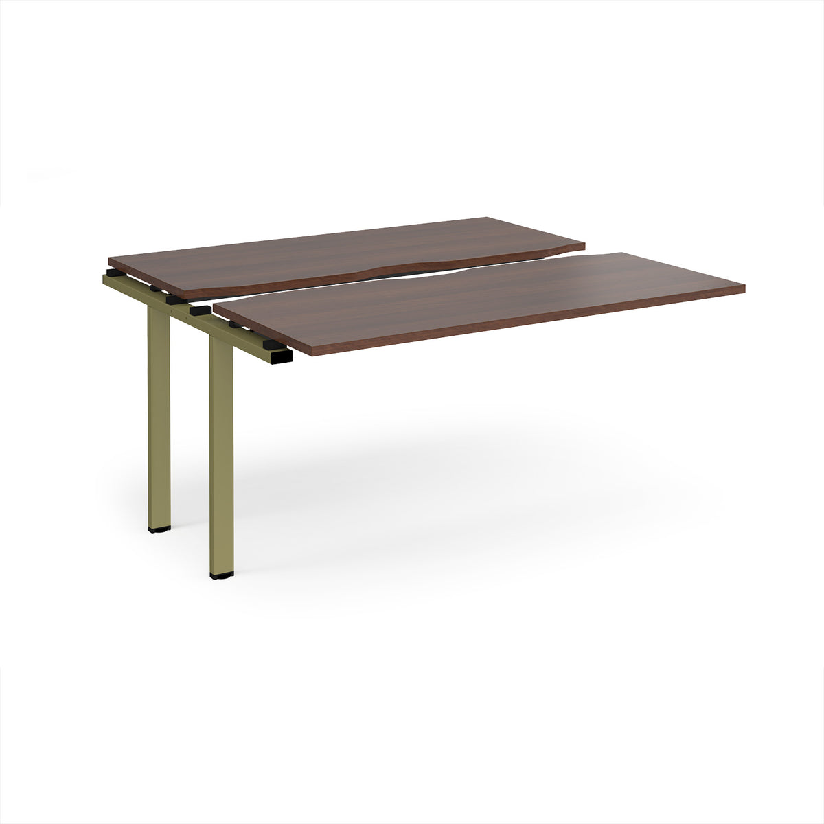 Adapt sliding top add on unit single 1400mm x 1200mm - green frame, Walnut top - view 1