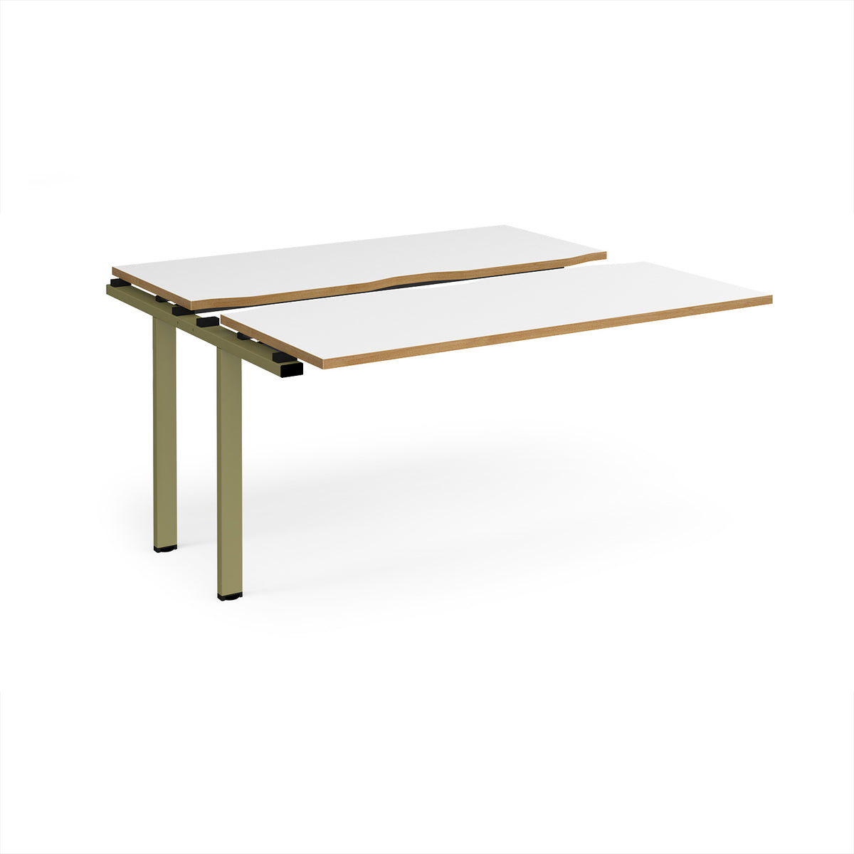 Adapt sliding top add on unit single 1400mm x 1200mm - green frame, White Top, oak edge - view 1