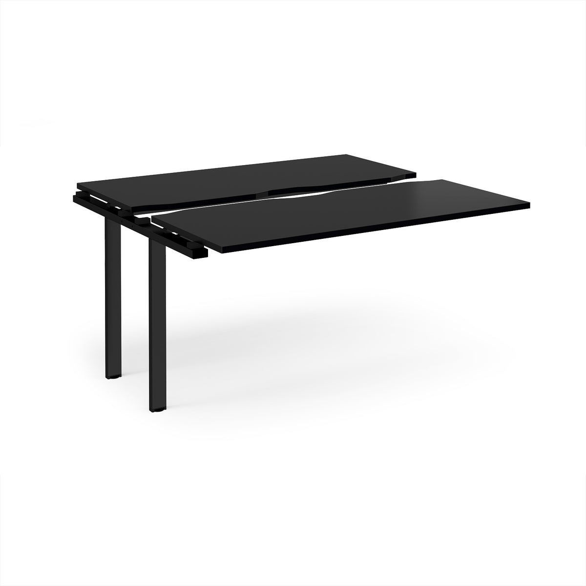 Adapt sliding top add on unit single 1400mm x 1200mm - black frame, black top - view 1