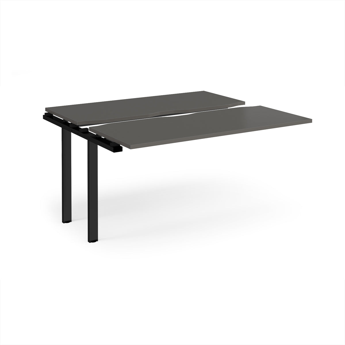 Adapt sliding top add on unit single 1400mm x 1200mm - black frame, storm grey top - view 1