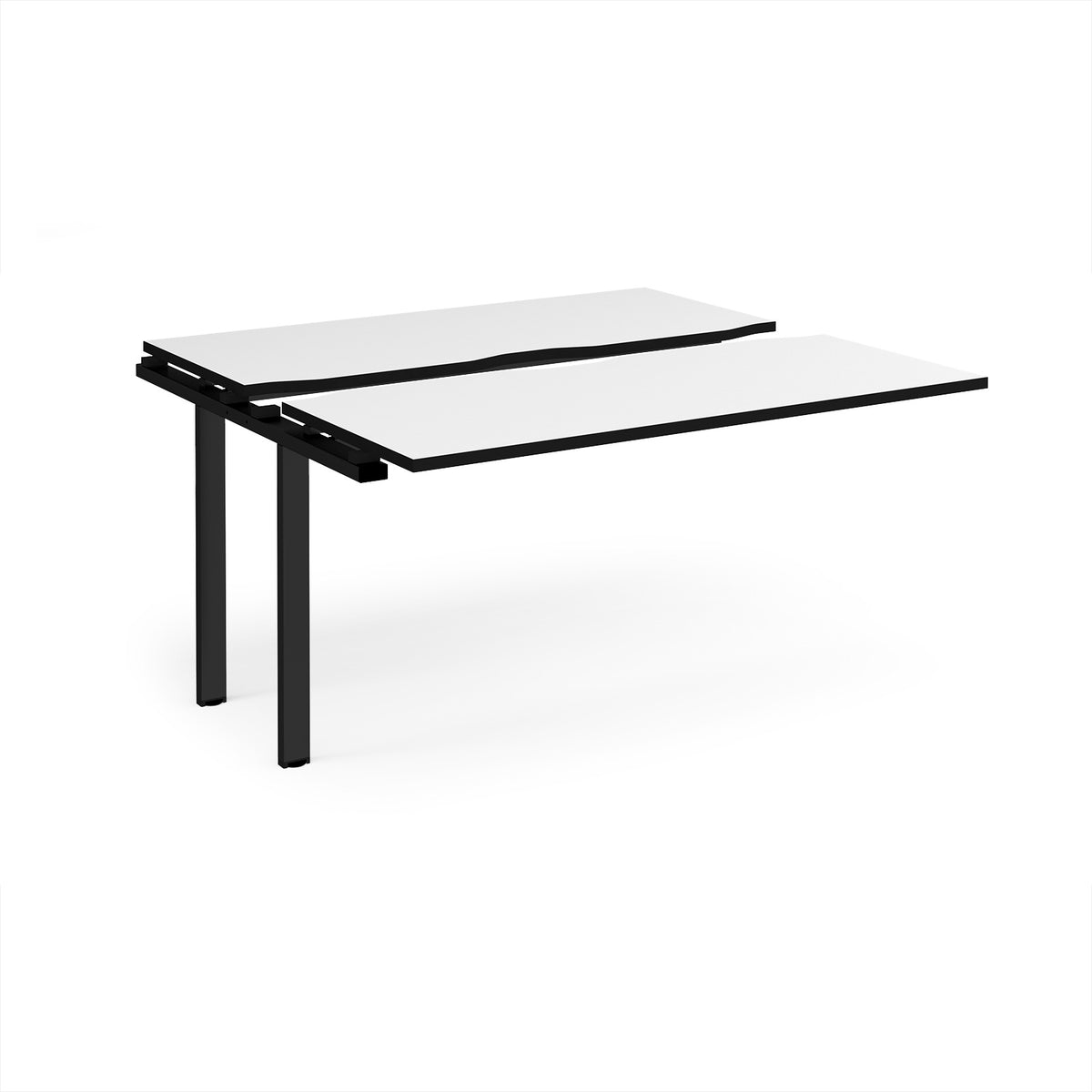 Adapt sliding top add on unit single 1400mm x 1200mm - black frame, White Top, black edge - view 1