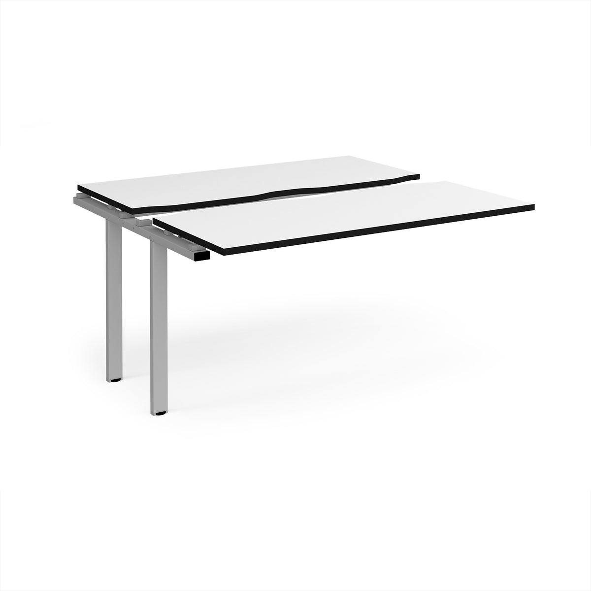 Adapt sliding top add on unit single 1400mm x 1200mm - silver frame, White Top, black edge - view 1
