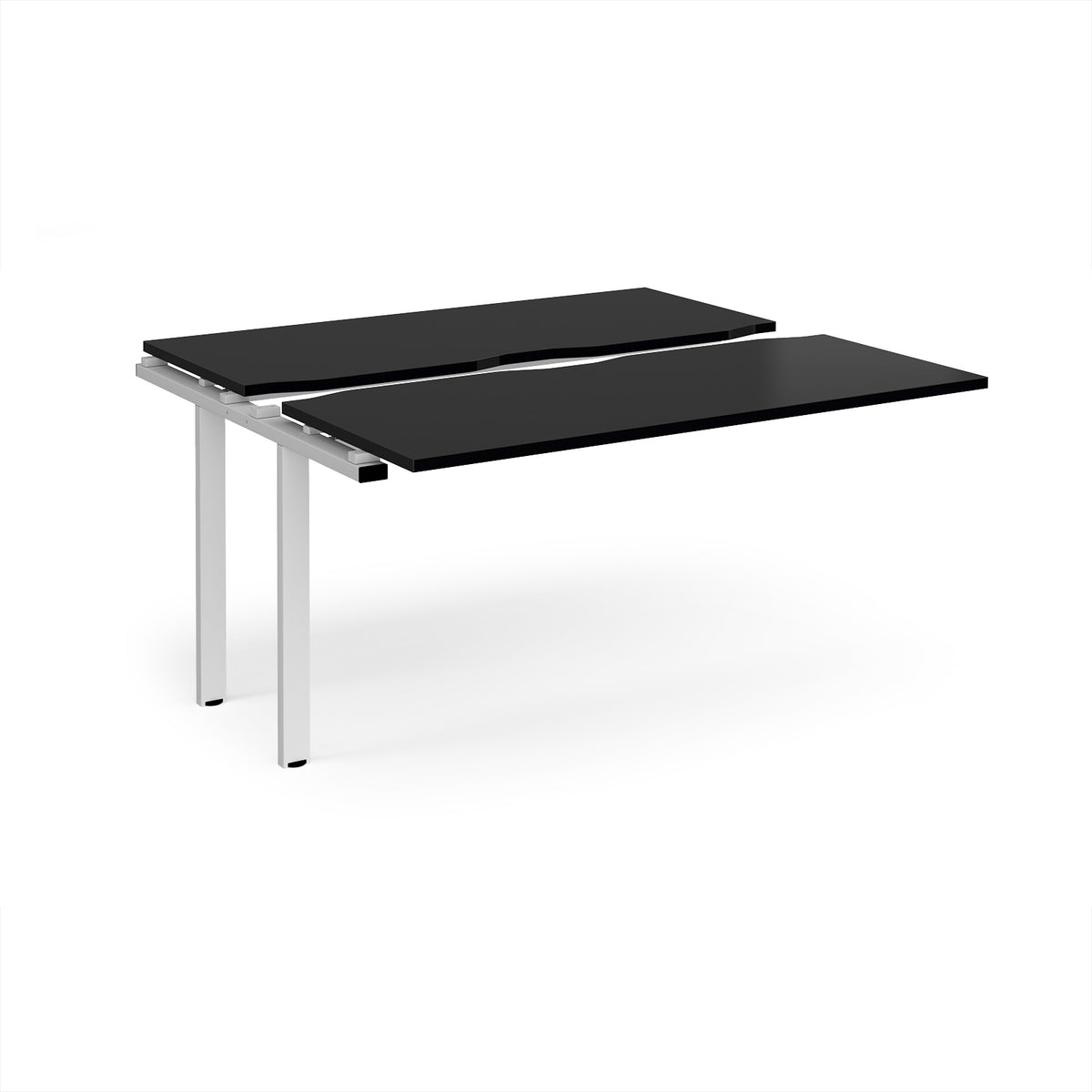 Adapt sliding top add on unit single 1400mm x 1200mm - white frame, black top - view 1