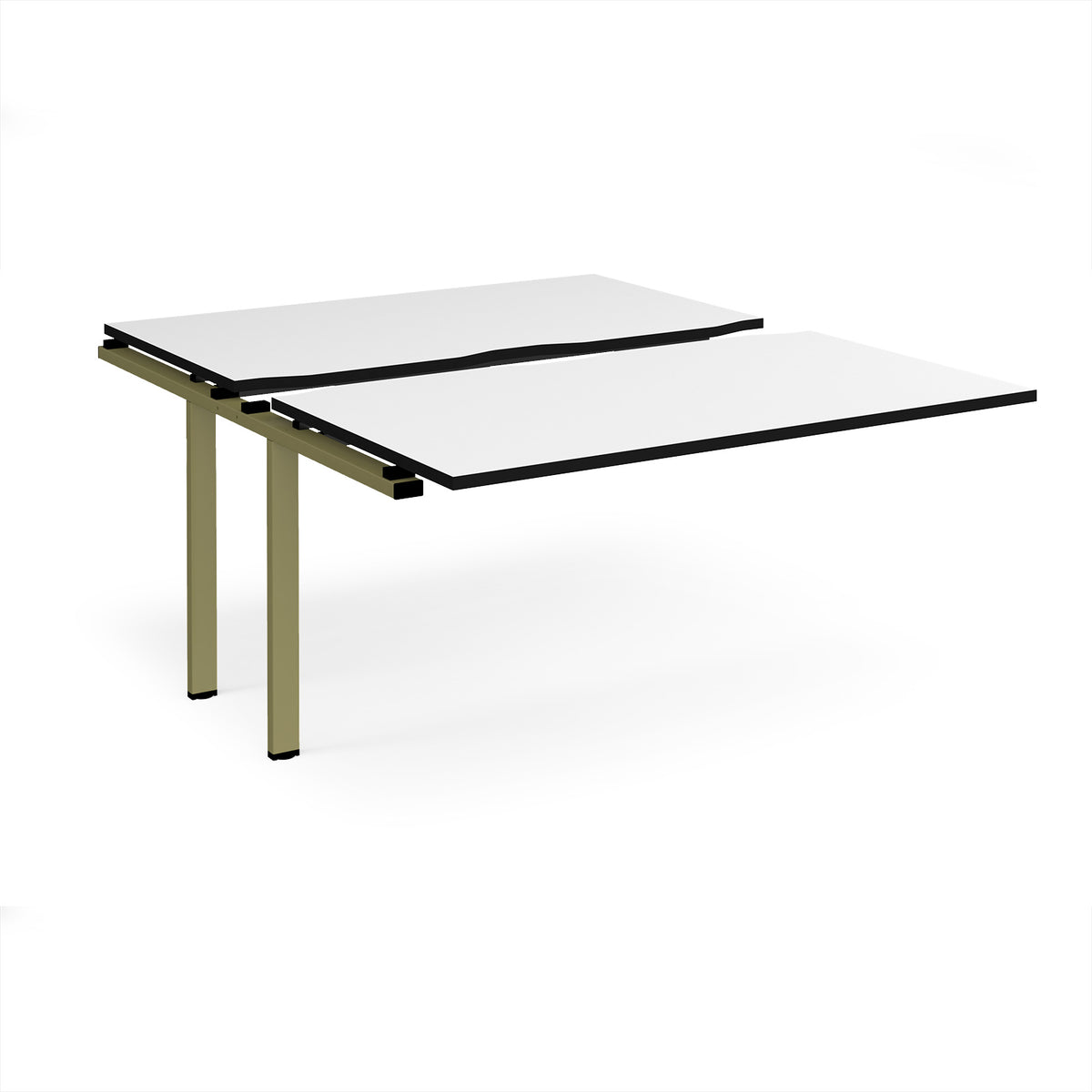 Adapt sliding top add on unit single 1400mm x 1600mm - green frame, White Top, black edge - view 1