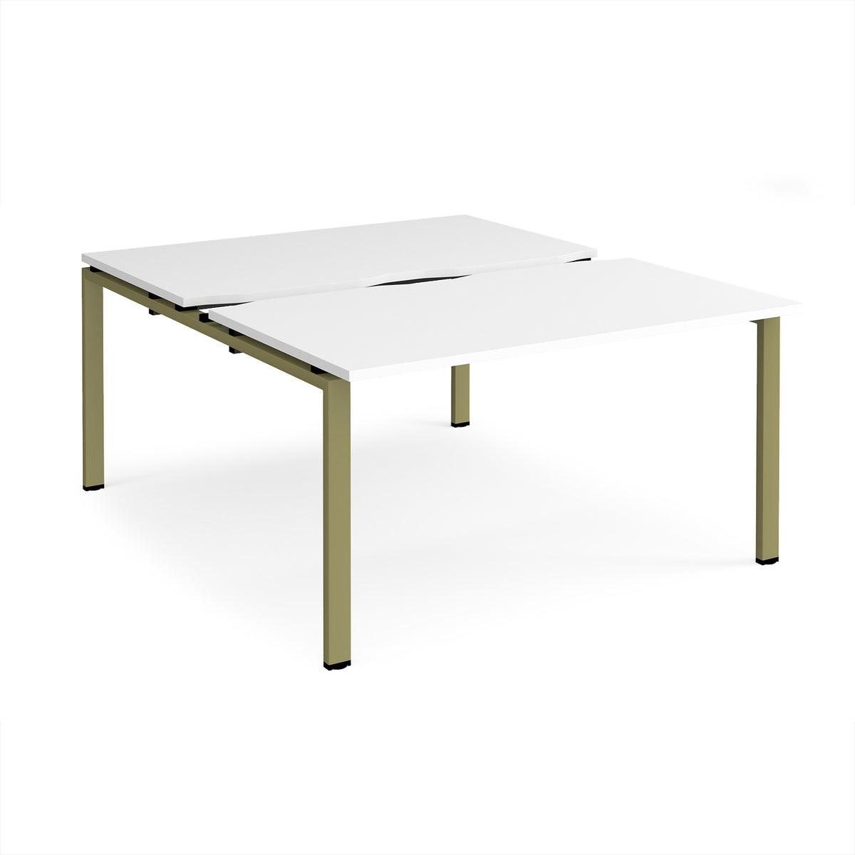 Adapt sliding top back to back desks 1400mm x 1600mm - green frame, White Top - view 1