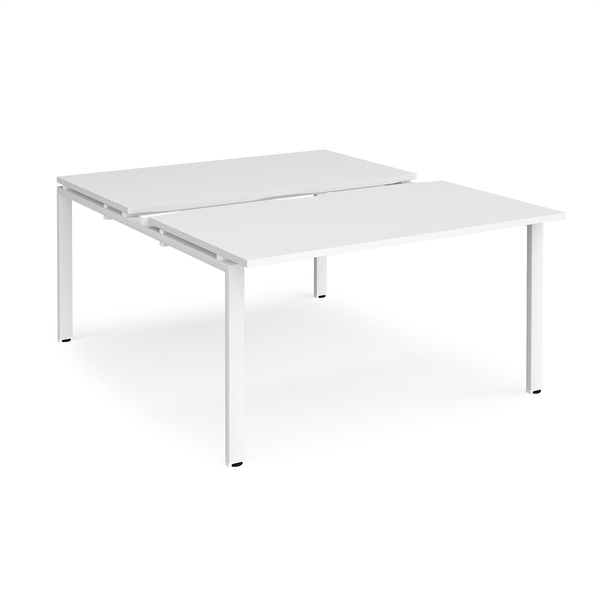 Adapt sliding top back to back desks 1400mm x 1600mm - white frame, White Top - view 1