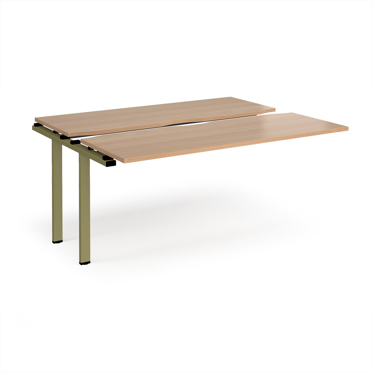 Adapt sliding top add on unit single 1600mm x 1200mm - green frame, Beech top - view 1