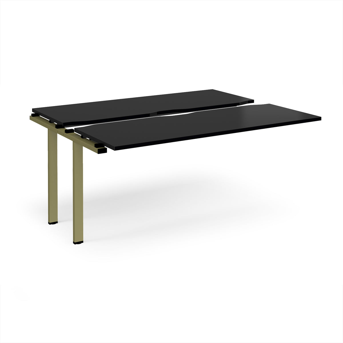 Adapt sliding top add on unit single 1600mm x 1200mm - green frame, black top - view 1