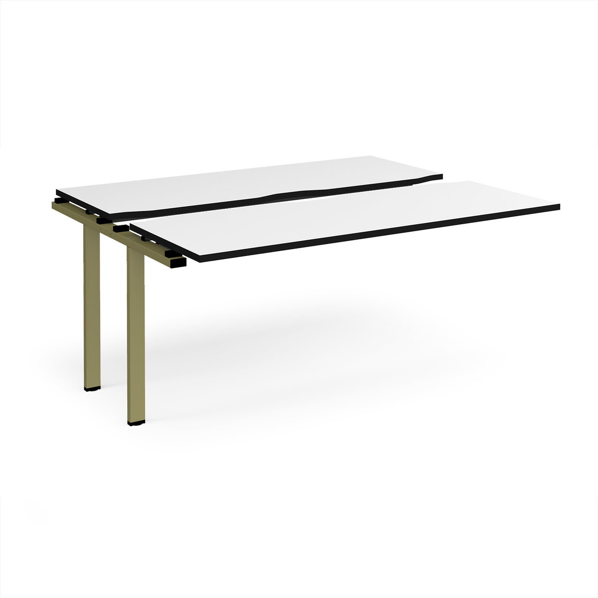 Adapt sliding top add on unit single 1600mm x 1200mm - green frame, White Top, black edge - view 1