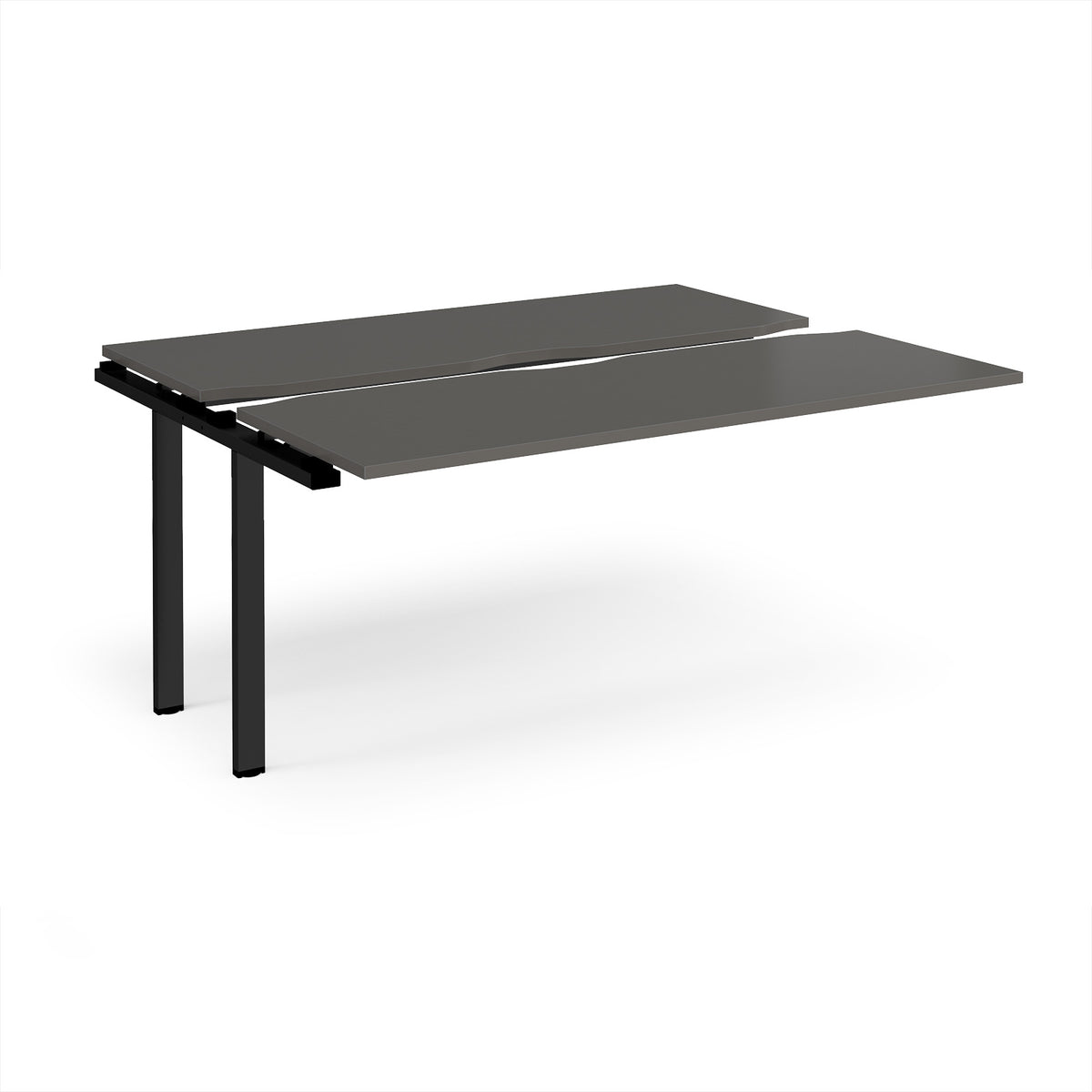 Adapt sliding top add on unit single 1600mm x 1200mm - black frame, storm grey top - view 1