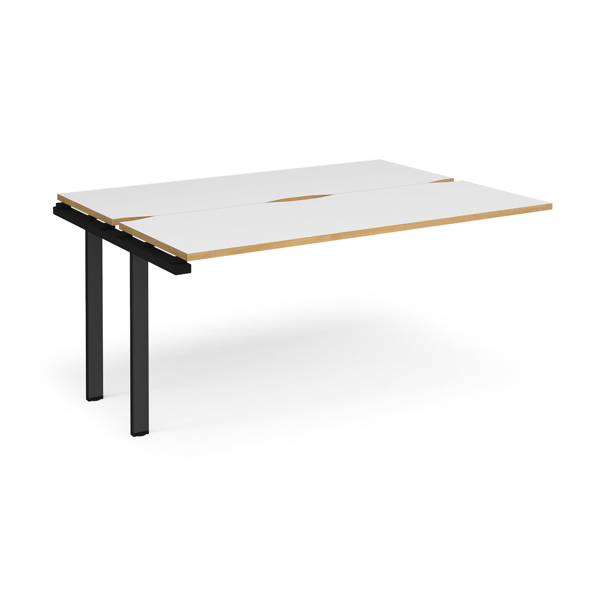 Adapt sliding top add on unit single 1600mm x 1200mm - black frame, White Top with oak edging - view 1