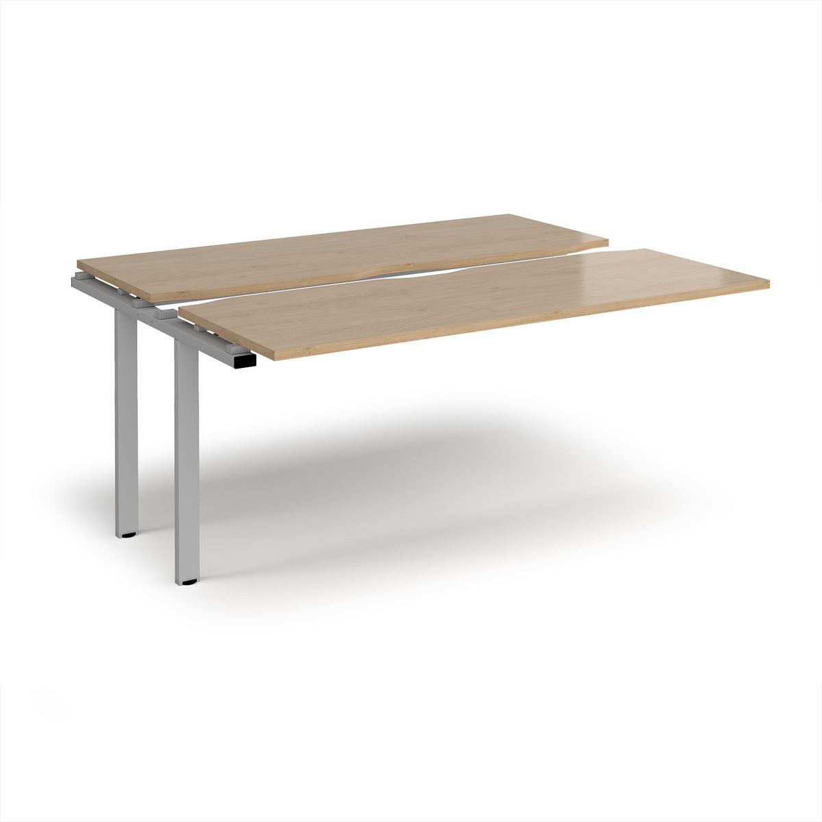 Adapt sliding top add on unit single 1600mm x 1200mm - silver frame, Kendal Oak Top - view 1