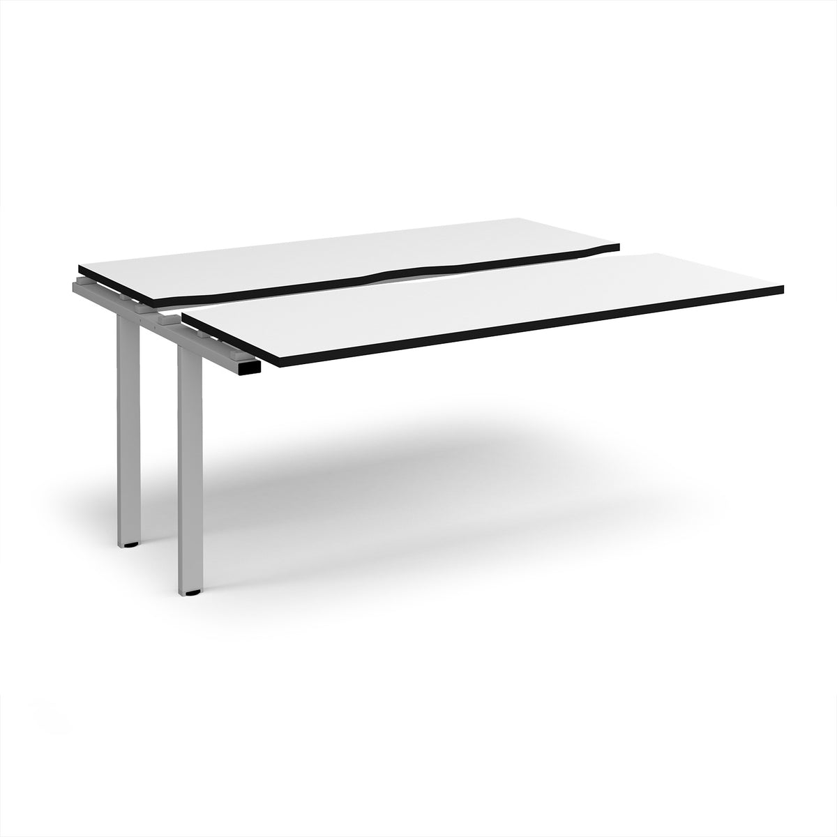 Adapt sliding top add on unit single 1600mm x 1200mm - silver frame, White Top, black edge - view 1