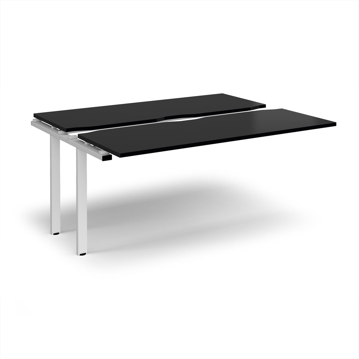 Adapt sliding top add on unit single 1600mm x 1200mm - white frame, black top - view 1