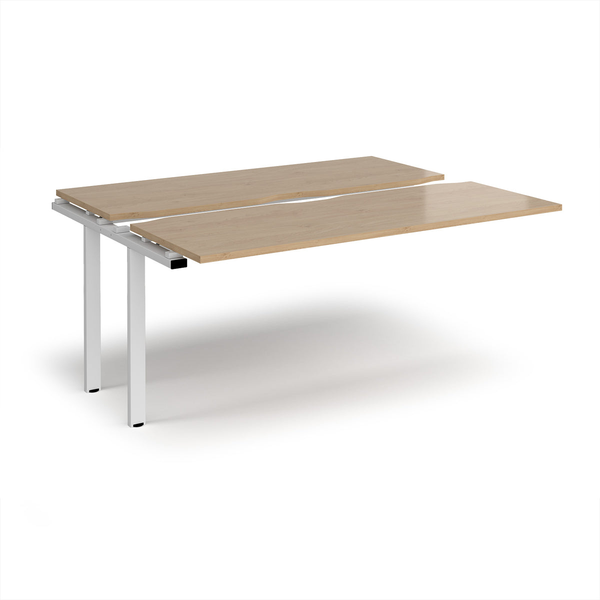 Adapt sliding top add on unit single 1600mm x 1200mm - white frame, Kendal Oak Top - view 1