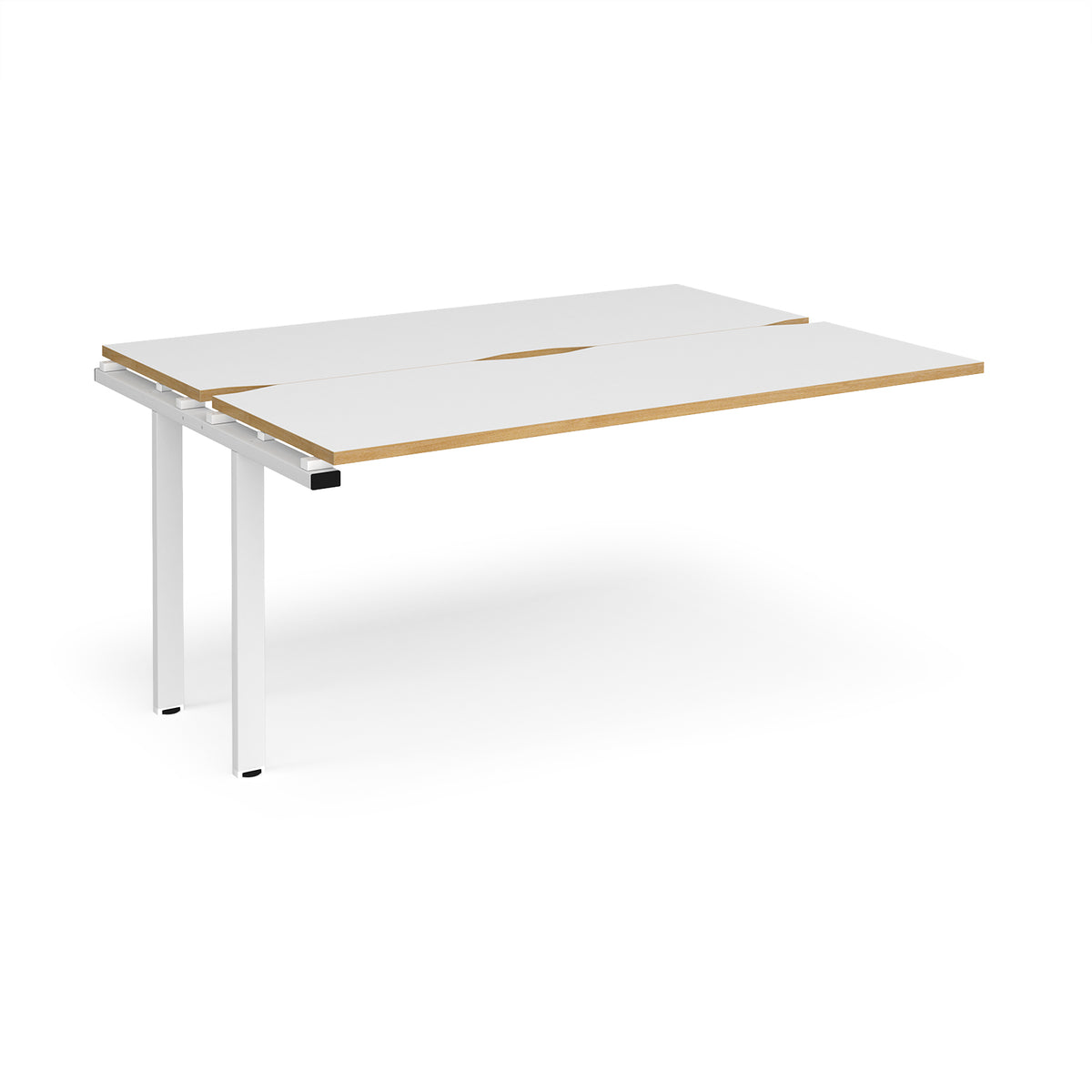 Adapt sliding top add on unit single 1600mm x 1200mm - white frame, White Top with oak edging - view 1