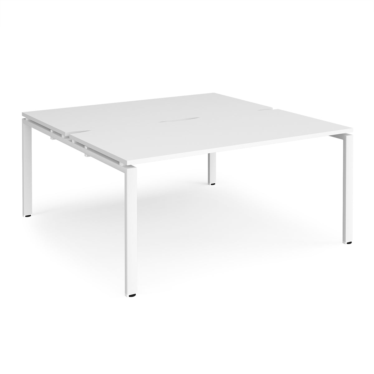 Adapt sliding top back to back desks 1600mm x 1200mm - white frame, White Top - view 1