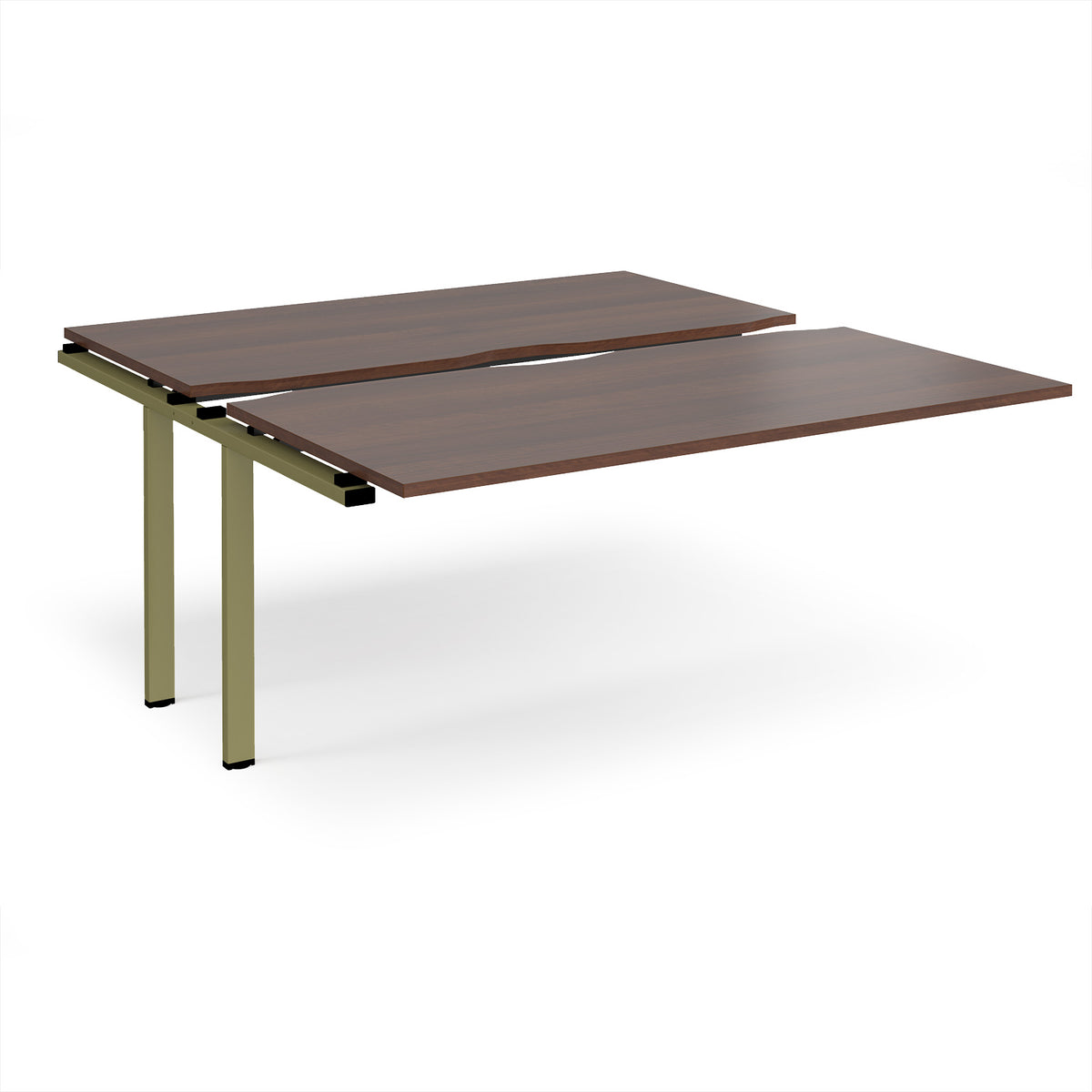 Adapt sliding top add on unit single 1600mm x 1600mm - green frame, Walnut top - view 1