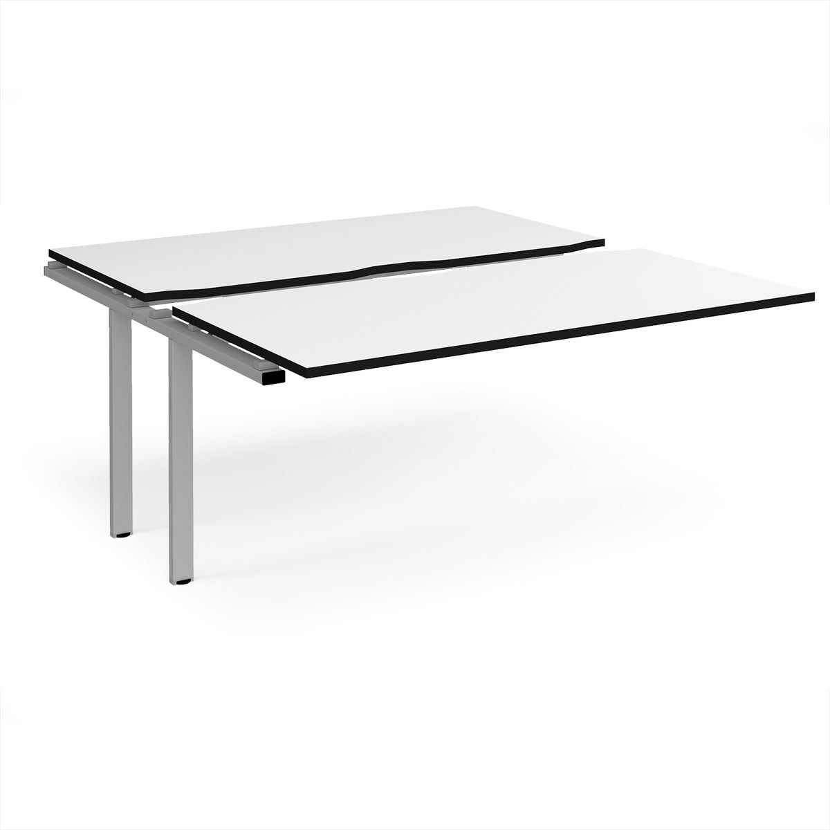 Adapt sliding top add on unit single 1600mm x 1600mm - silver frame, White Top, black edge - view 1