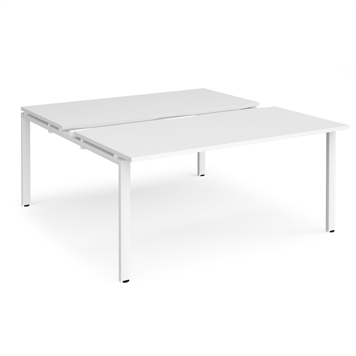 Adapt sliding top back to back desks 1600mm x 1600mm - white frame, White Top - view 1