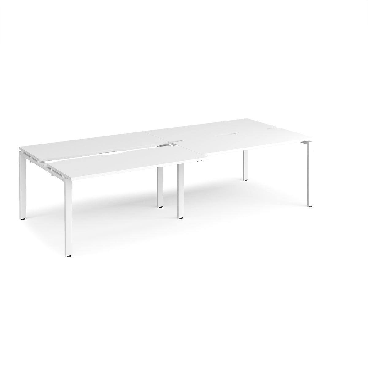 Adapt sliding top double back to back desks 2800mm x 1200mm - white frame, White Top - view 1