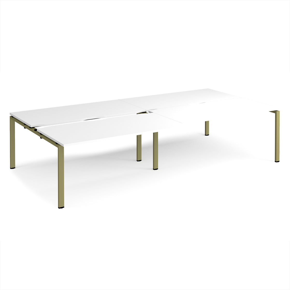 Adapt sliding top double back to back desks 3200mm x 1600mm - green frame, White Top - view 1
