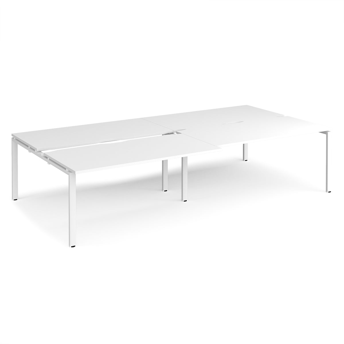 Adapt sliding top double back to back desks 3200mm x 1600mm - white frame, White Top - view 1