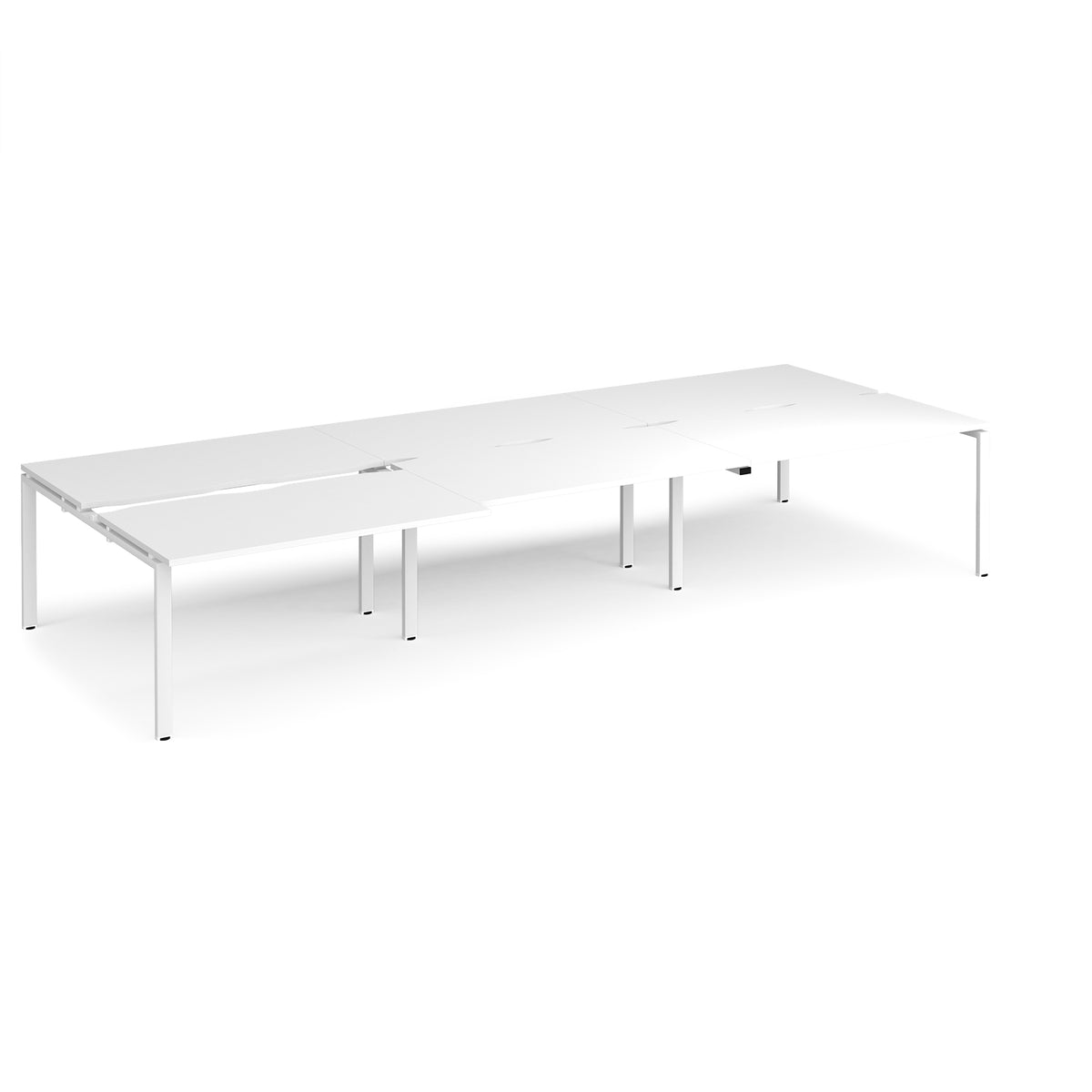 Adapt sliding top triple back to back desks 4200mm x 1600mm - white frame, White Top - view 1