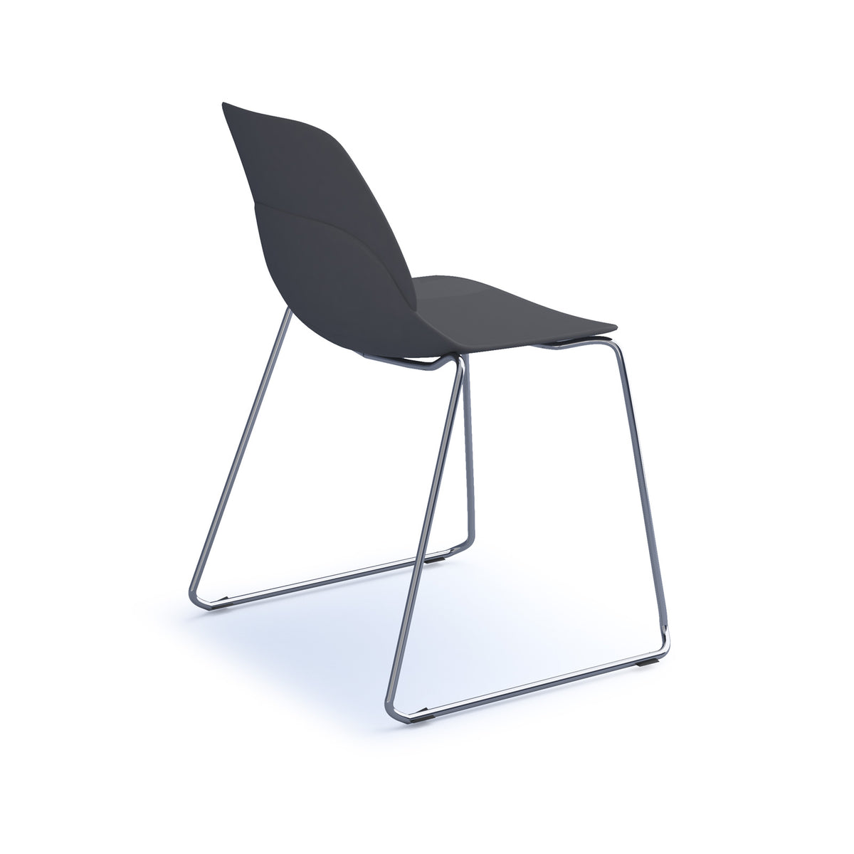 Strut multi-purpose chair with chrome sled frame - grey - view 2