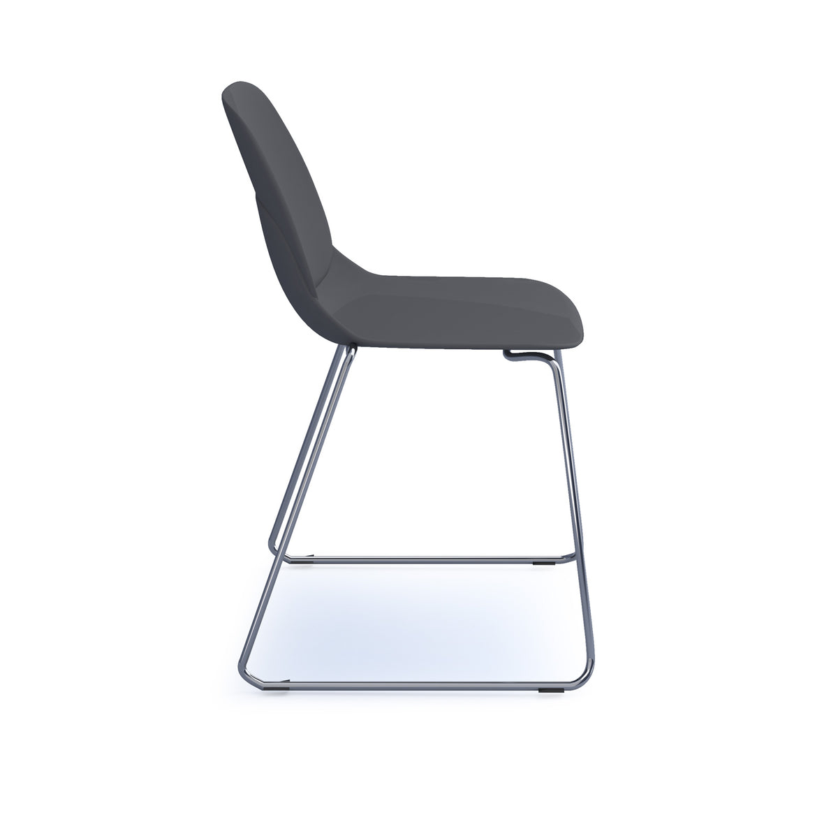 Strut multi-purpose chair with chrome sled frame - grey - view 3