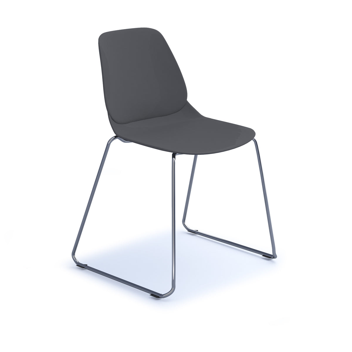 Strut multi-purpose chair with chrome sled frame - grey - view 1