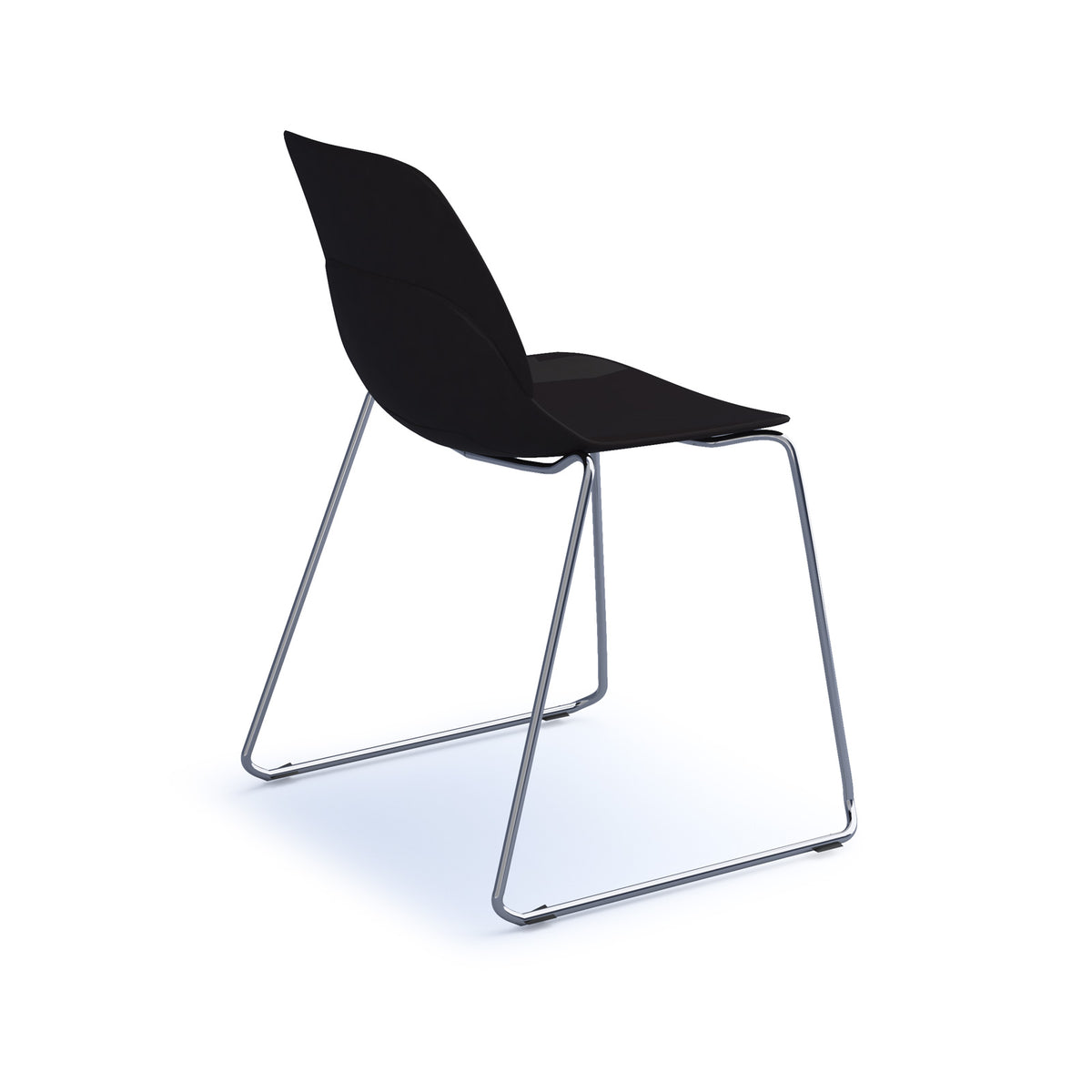 Strut multi-purpose un-upholstered chair with chrome sled frame - black - view 2