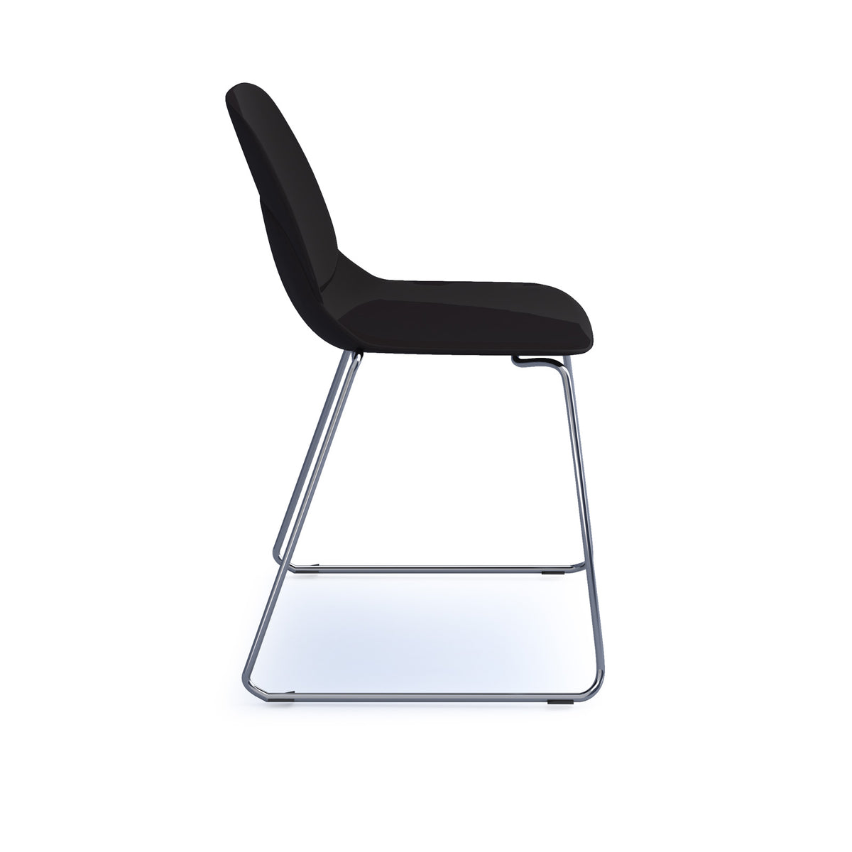 Strut multi-purpose un-upholstered chair with chrome sled frame - black - view 3