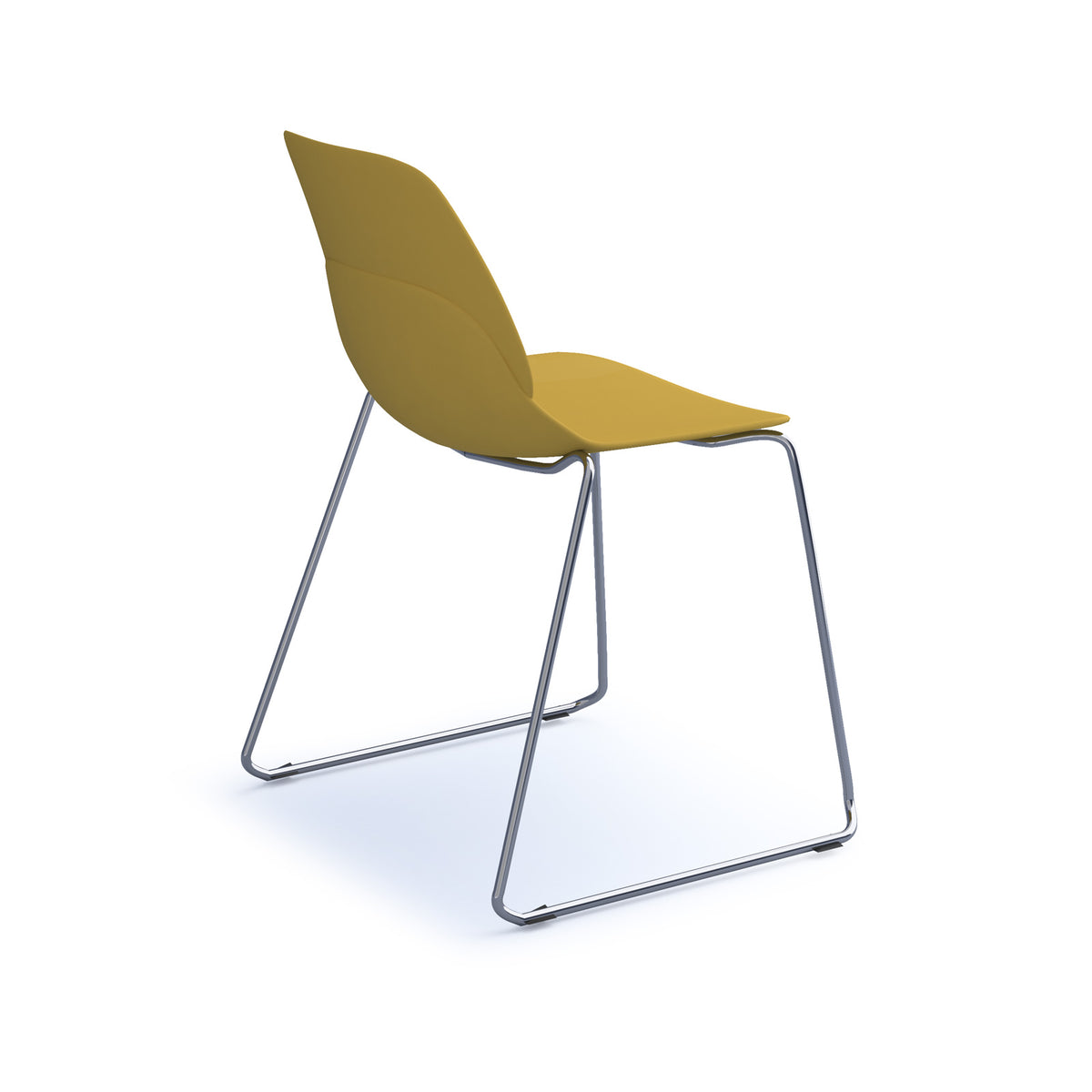 Strut multi-purpose un-upholstered chair with chrome sled frame - mustard - view 2