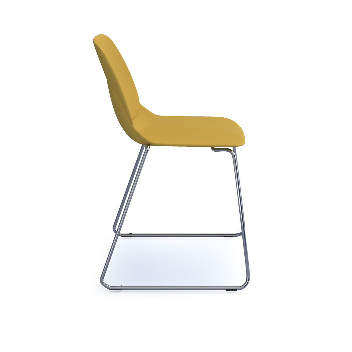 Strut multi-purpose un-upholstered chair with chrome sled frame - mustard - view 3