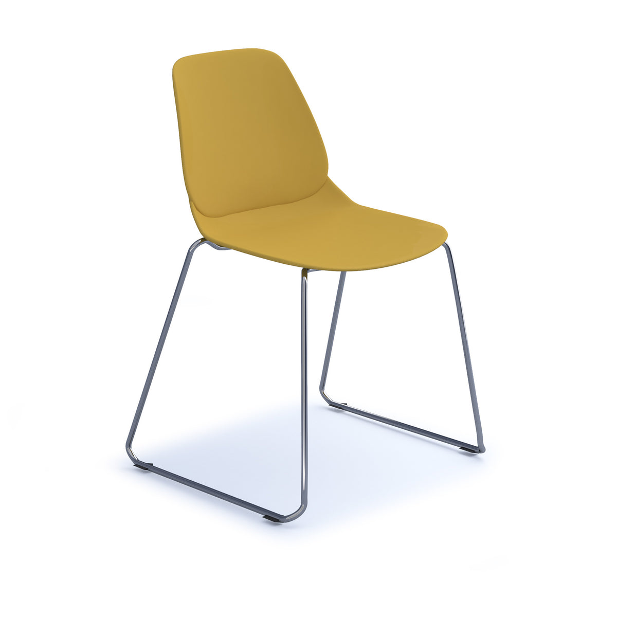 Strut multi-purpose un-upholstered chair with chrome sled frame - mustard - view 1