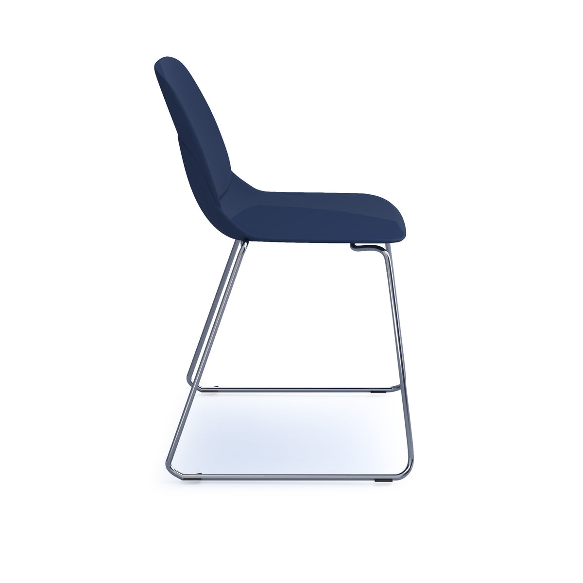 Strut multi-purpose un-upholstered chair with chrome sled frame - navy blue - view 3