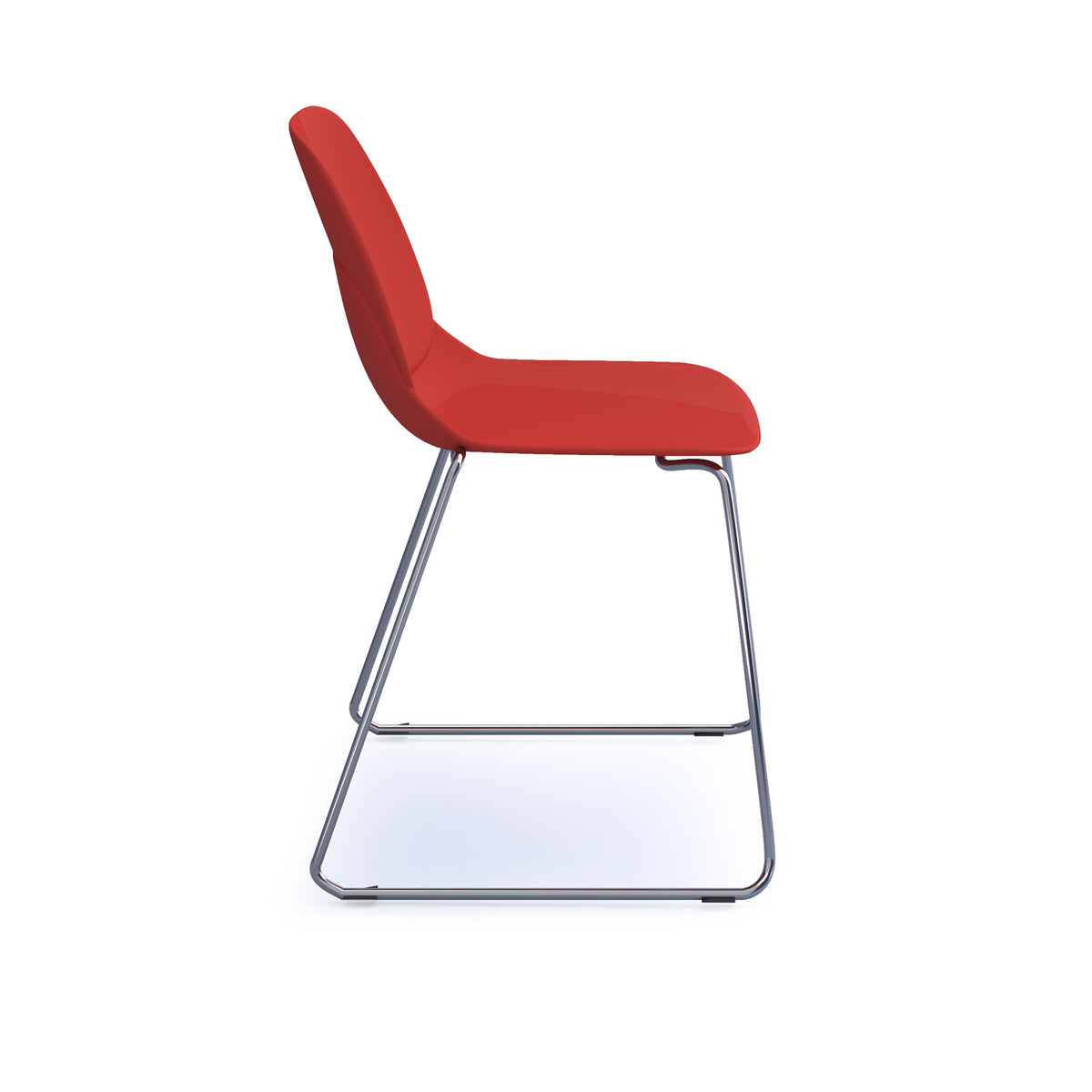 Strut multi-purpose un-upholstered chair with chrome sled frame - red - view 3