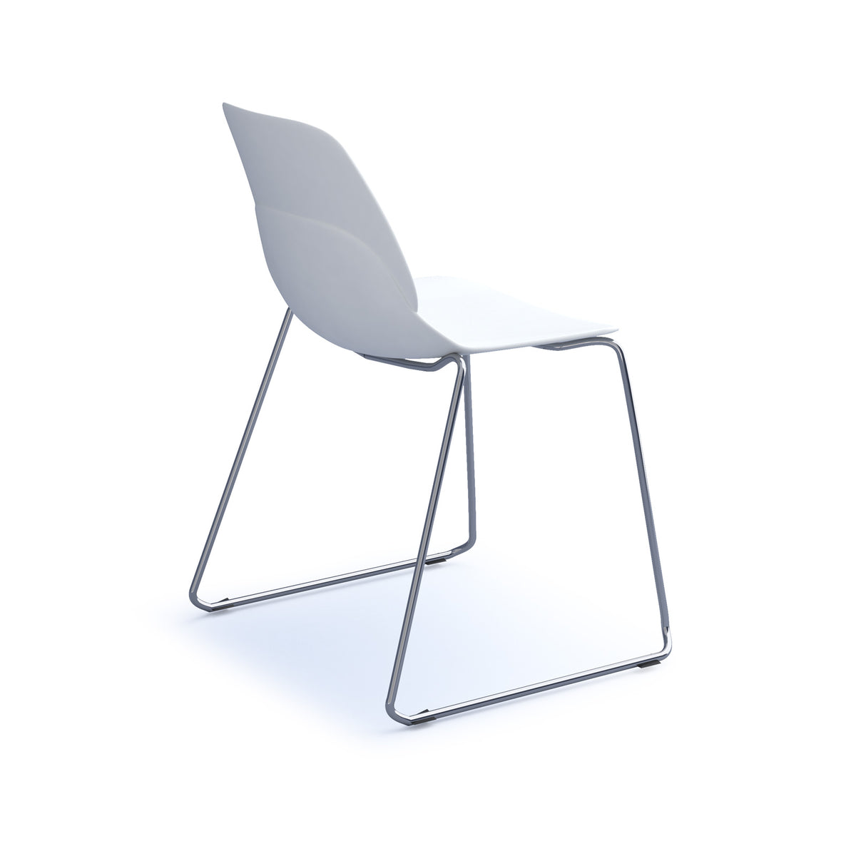 Strut multi-purpose un-upholstered chair with chrome sled frame - white - view 2