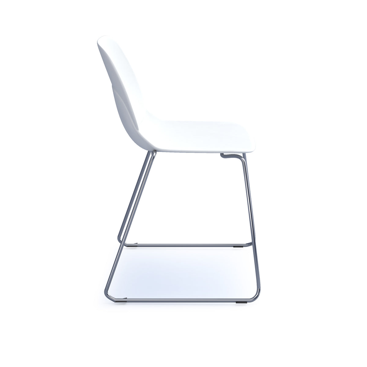 Strut multi-purpose un-upholstered chair with chrome sled frame - white - view 3