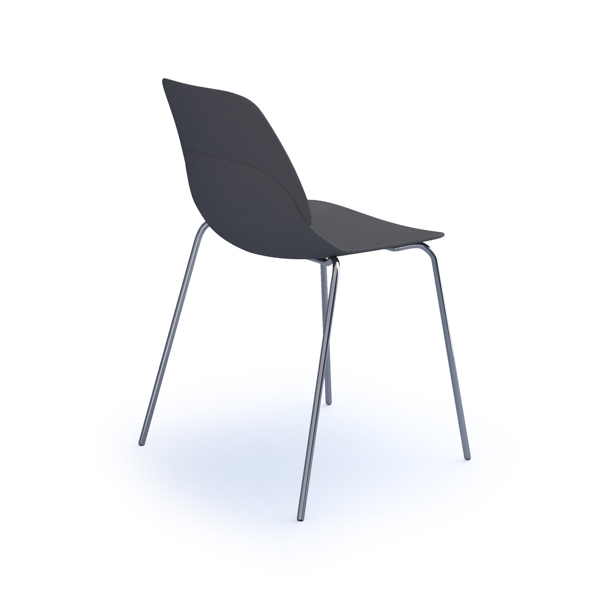 Strut multi-purpose un-upholstered chair with chrome 4 leg frame - grey - view 2