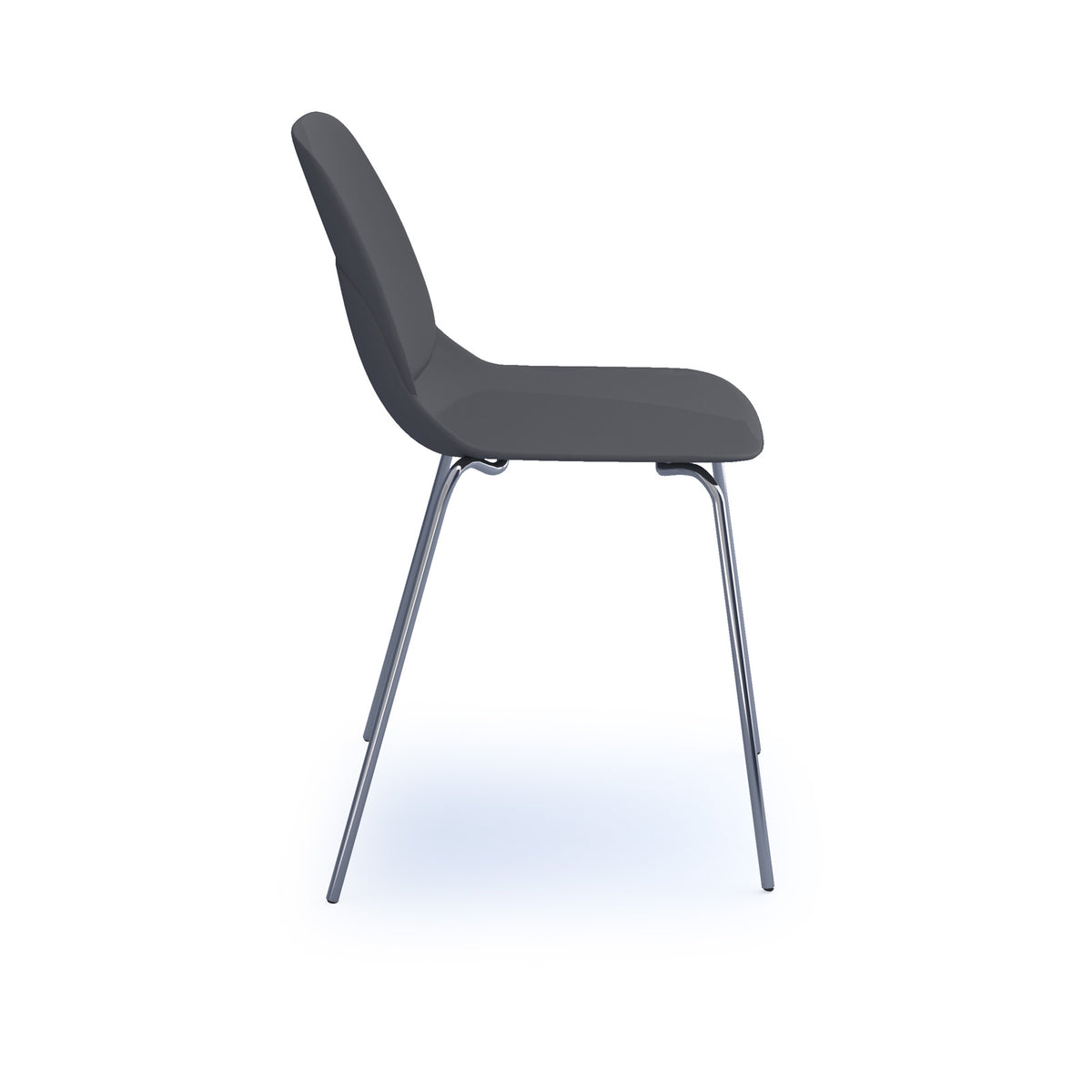 Strut multi-purpose un-upholstered chair with chrome 4 leg frame - grey - view 3