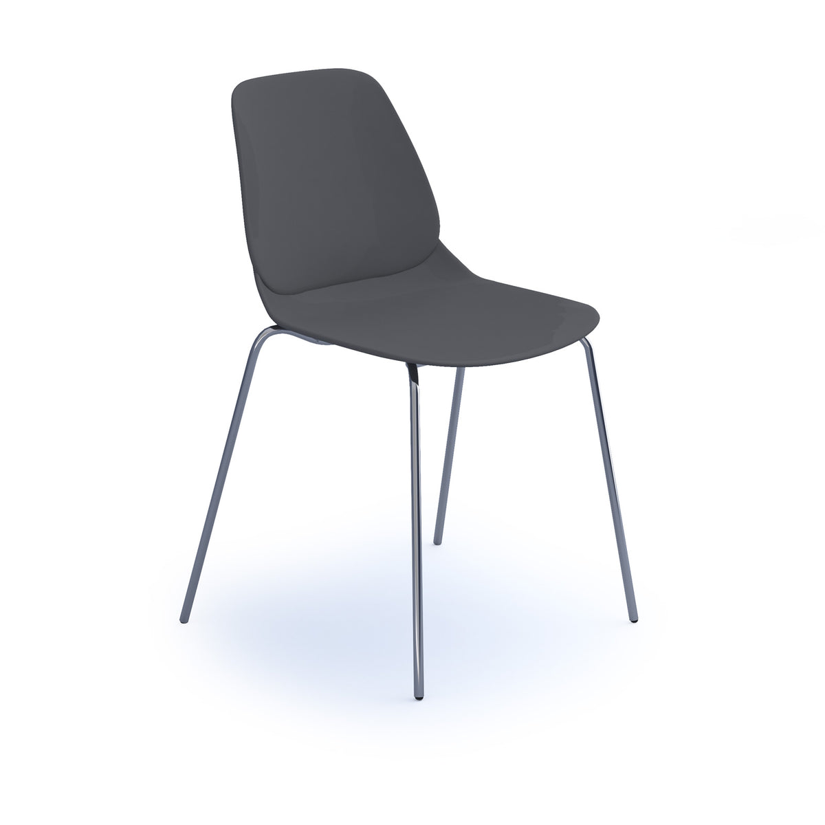 Strut multi-purpose un-upholstered chair with chrome 4 leg frame - grey - view 1