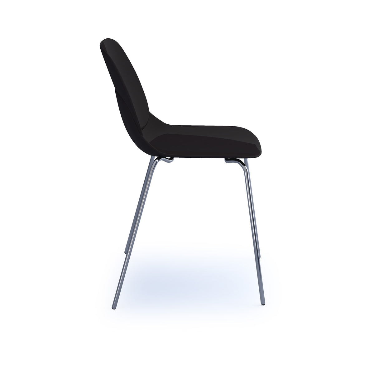 Strut multi-purpose un-upholstered chair with chrome 4 leg frame - black - view 3