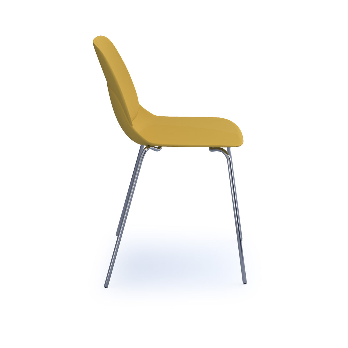Strut multi-purpose un-upholstered chair with chrome 4 leg frame - mustard - view 3