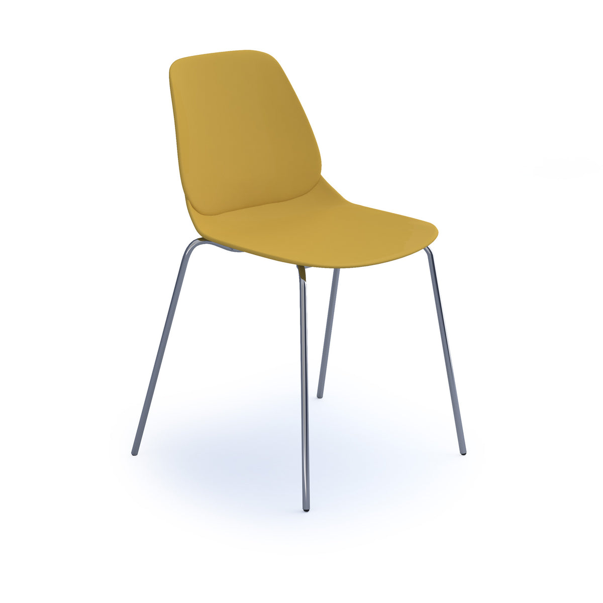 Strut multi-purpose un-upholstered chair with chrome 4 leg frame - mustard - view 1